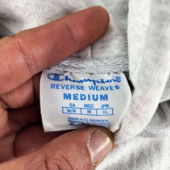 Champion Syracuse Drawstring Graphic Hoodie Size M Men's Light Gray Pullover - Picture 10 of 13